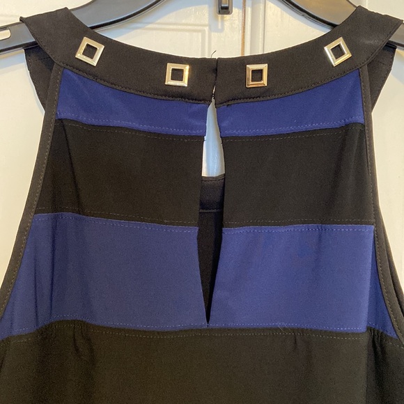 Blue and Black WHBM Drawstring Waist Dress - Size XS - Picture 4 of 6